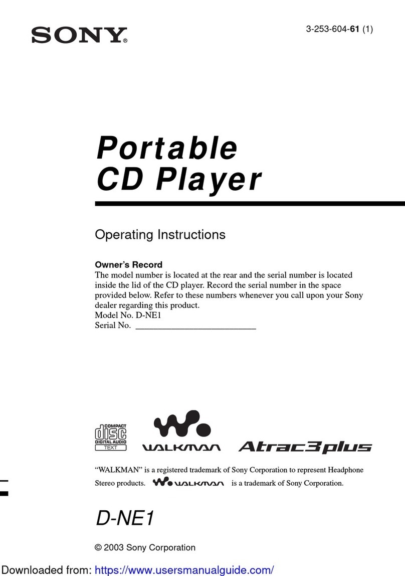 Sony Walkman D-NE1 User manual
