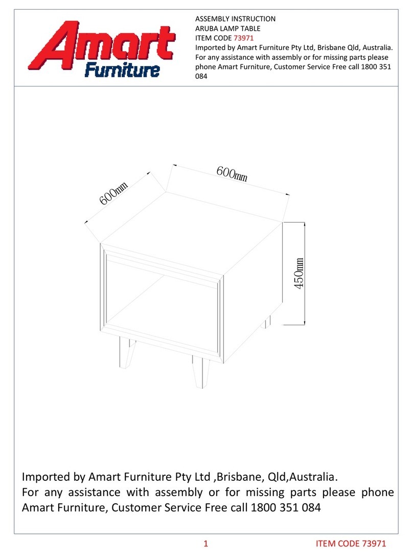 Amart Furniture ARUBA 73971 Assembly instruction