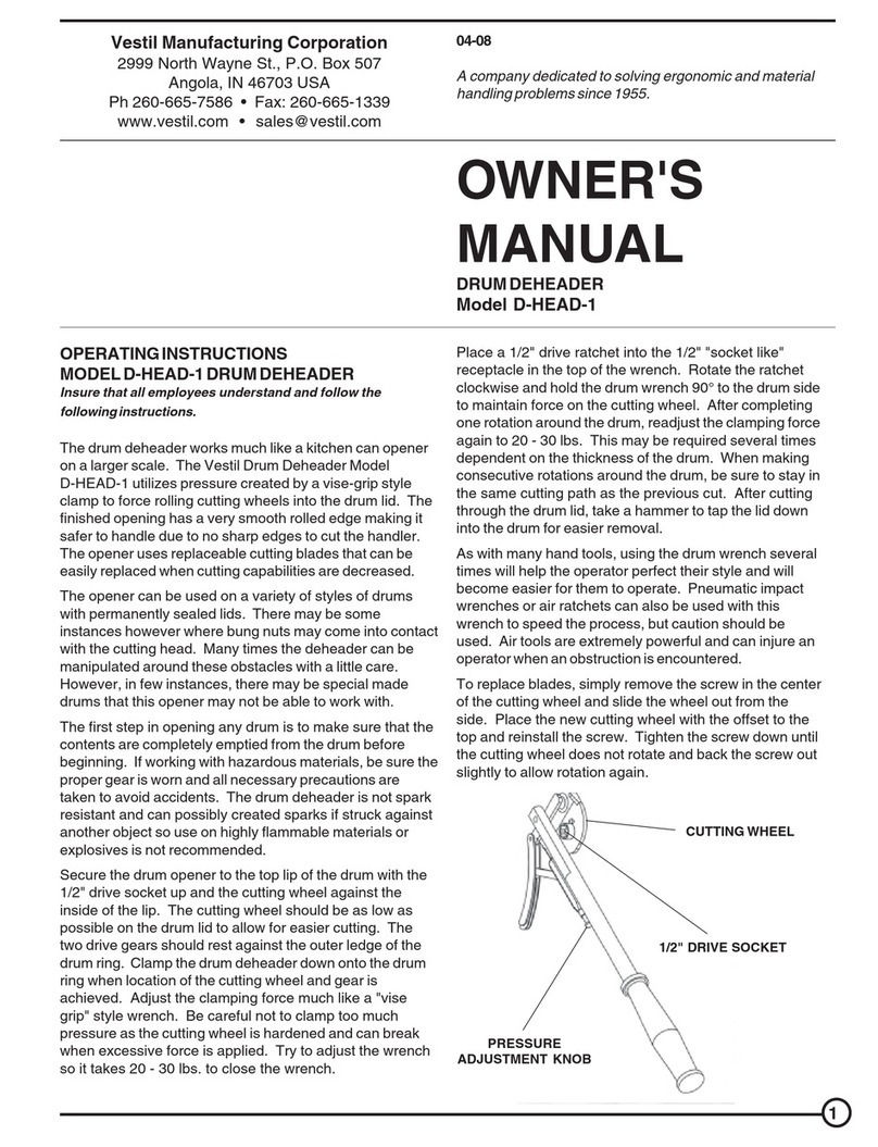 Vestil D-HEAD-1 owner's manual