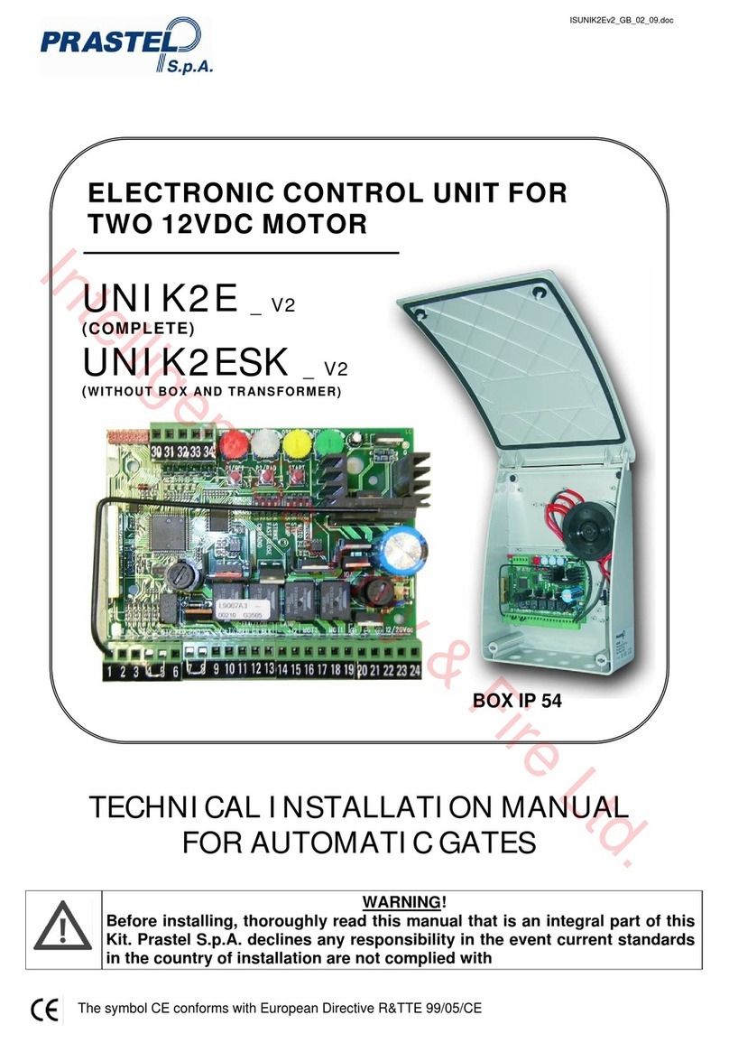 PRASTEL UNIK2E-V2 Technical installation manual