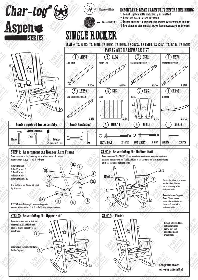Leigh Country Char-log Aspen TX 93621 manual