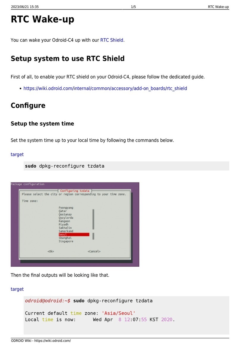 HARDKERNEL RTC Shield quick start guide