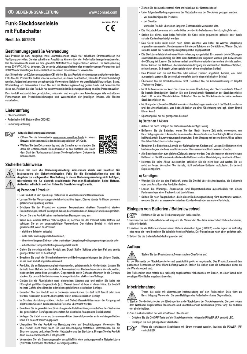 Conrad 552926 User manual Conrad 552926 User manual