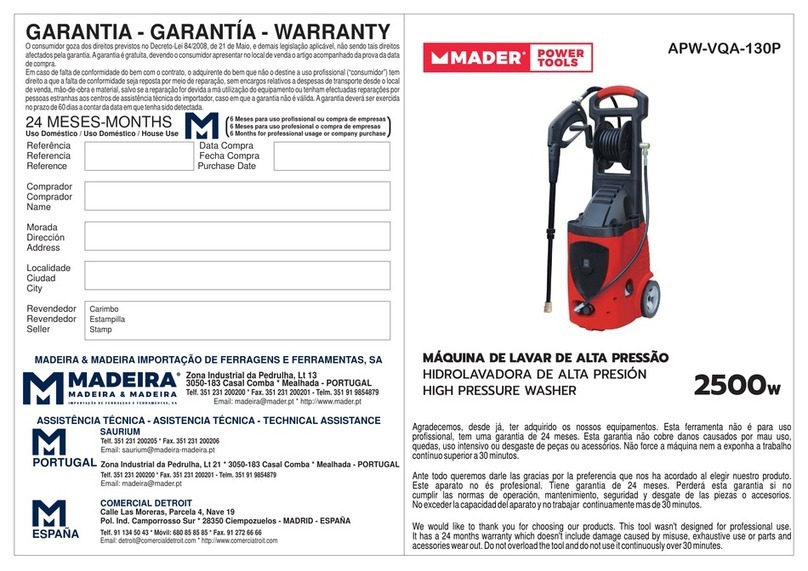 MADER POWER TOOLS APW-VQA-130P operating instructions