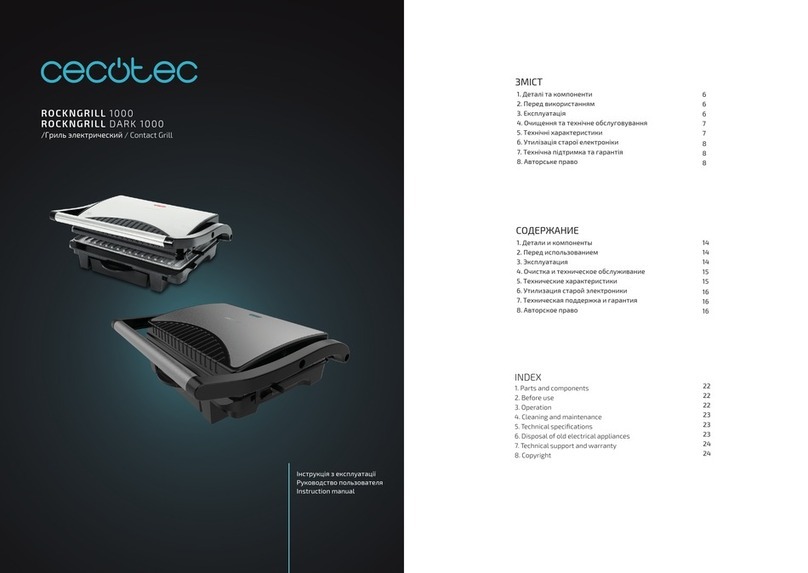 cecotec ROCKNGRILL 1000 instruction manual