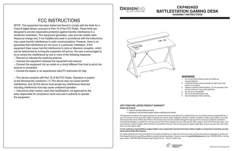 OSP furniture DESIGNLAB CKP4824GD User manual