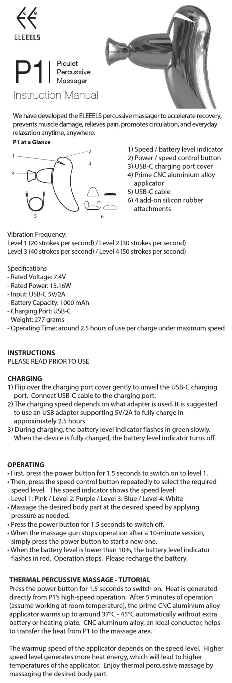 ELEEELS P1 instruction manual