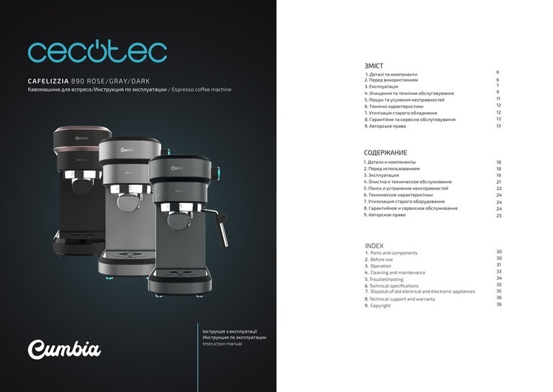 cecotec Cumbia CAFELIZZIA 890 ROSE instruction manual