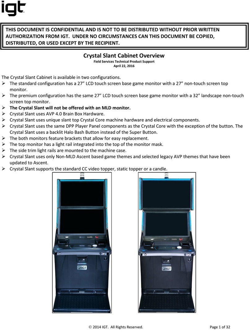 IGT Crystal Slant Cabinet manual