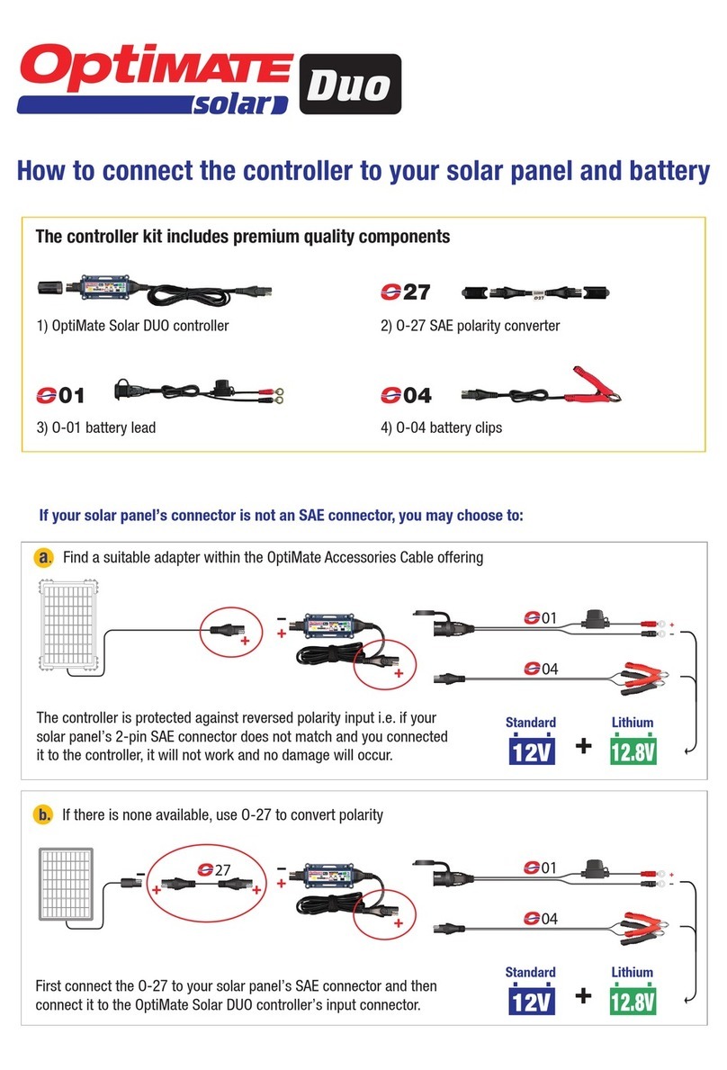 Optimate Solar DUO quick start guide