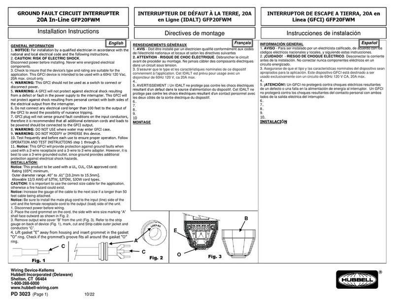 Hubbell GFP20FWM installation instructions