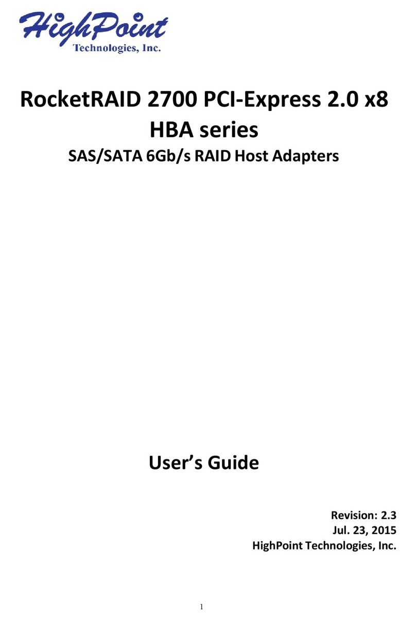 HighPoint HighPoint RocketRAID 2700 Series User manual HighPoint HighPoint RocketRAID 2700 Series User manual
