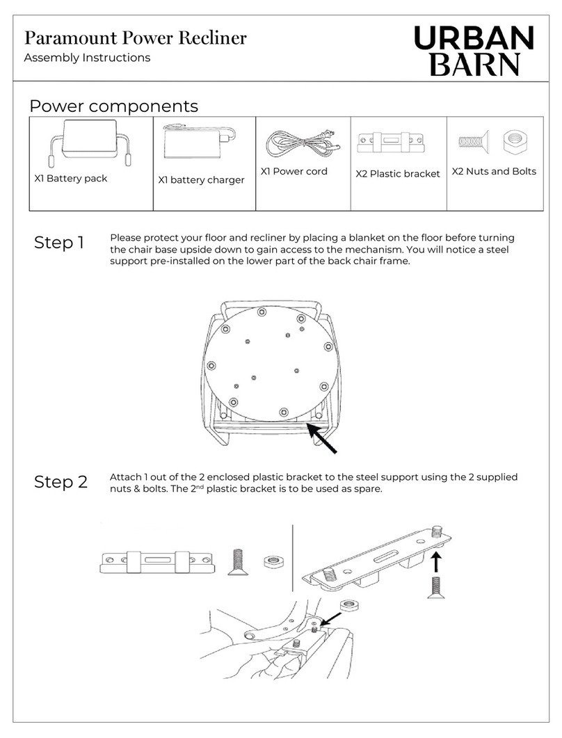 Urban Barn Paramount Power Recliner User manual Urban Barn Paramount Power Recliner User manual