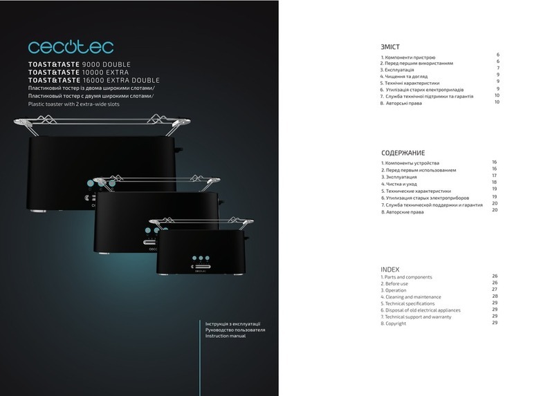 cecotec TOAST&TASTE 9000 DOUBLE User manual