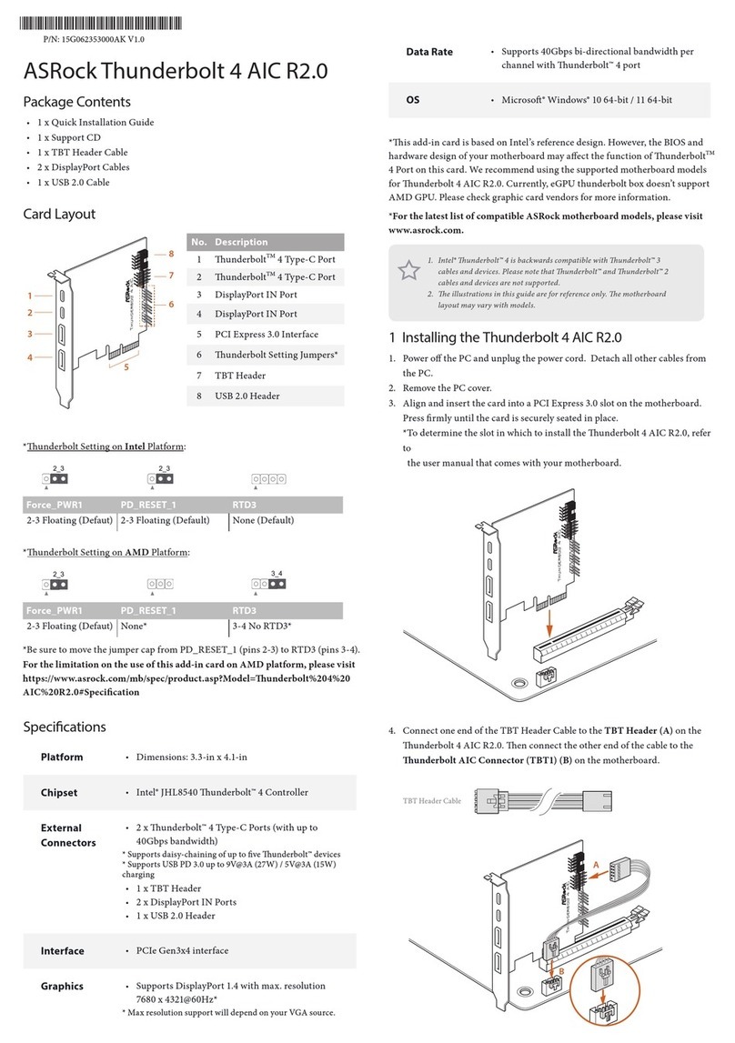 ASROCK Thunderbolt 4 AIC R2.0 quick start guide