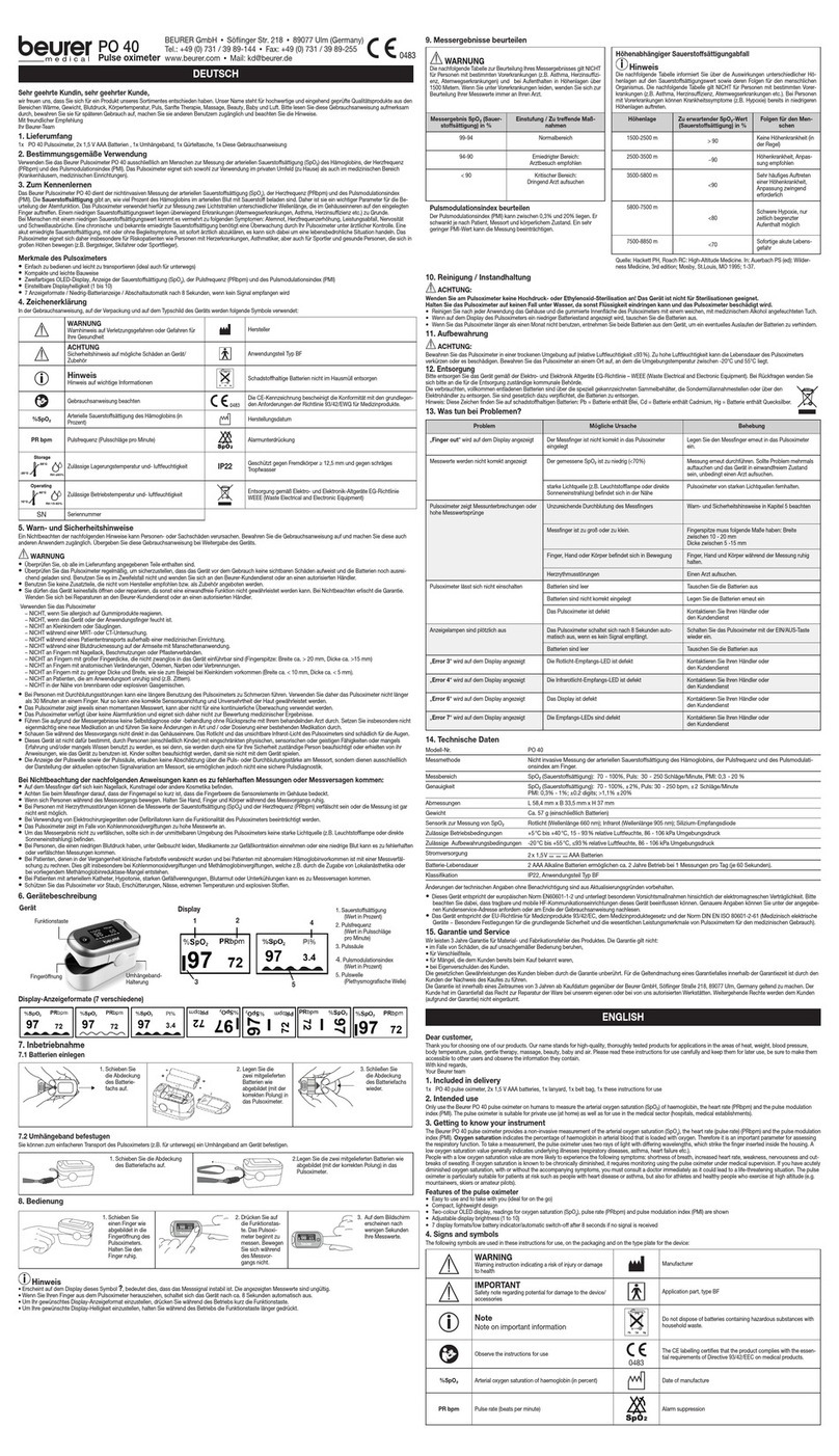 Beurer medical PO 40 manual