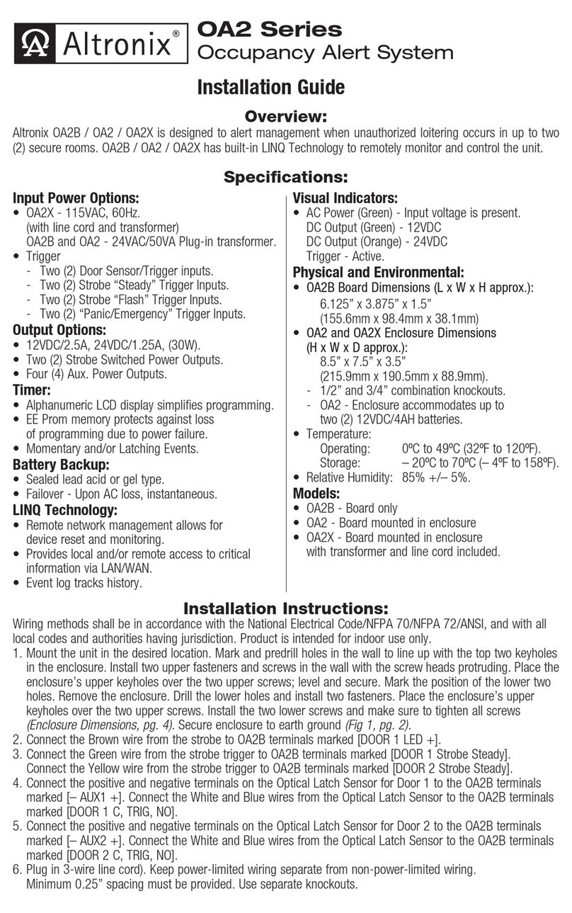 Altronix OA2 Series installation guide