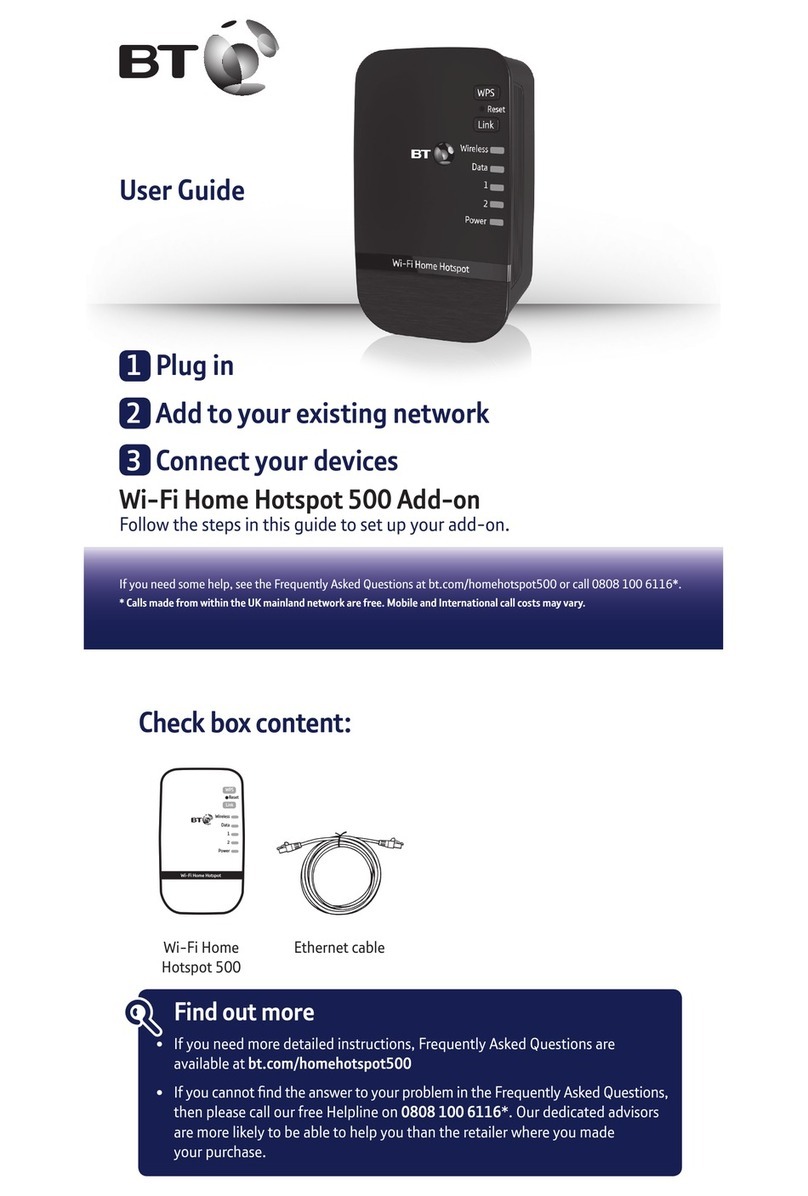 BT Home Hotspot 500 Add-on User manual