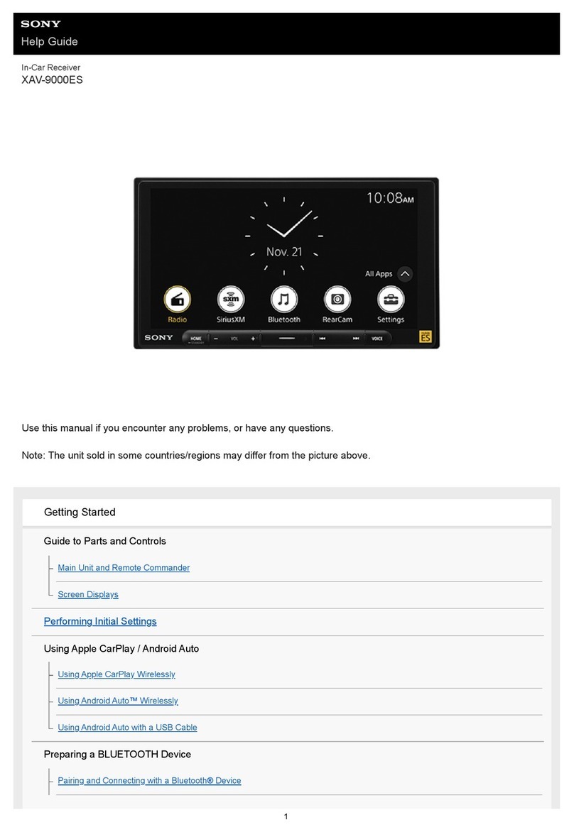 Sony XAV-9000ES Guide