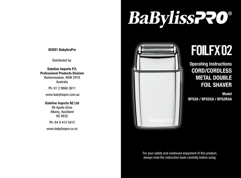 BaByliss PRO FOILFX 02 BFS2GA operating instructions