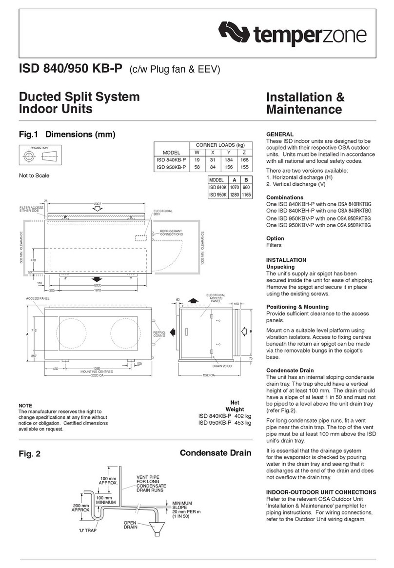 TemperZone ISD 840KB-P Installation & maintenance