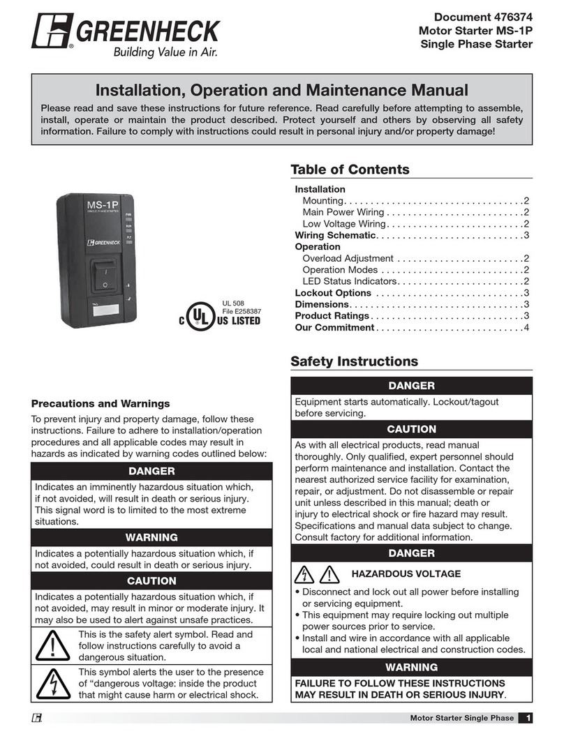 Greenheck MS-1P Installation, operation and maintenance manual