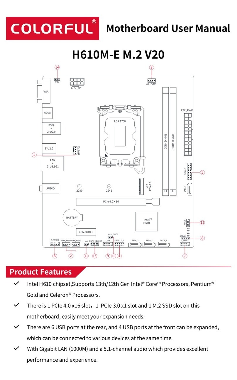 Colorful H610M-E M.2 V20 user manual Colorful H610M-E M.2 V20 user manual