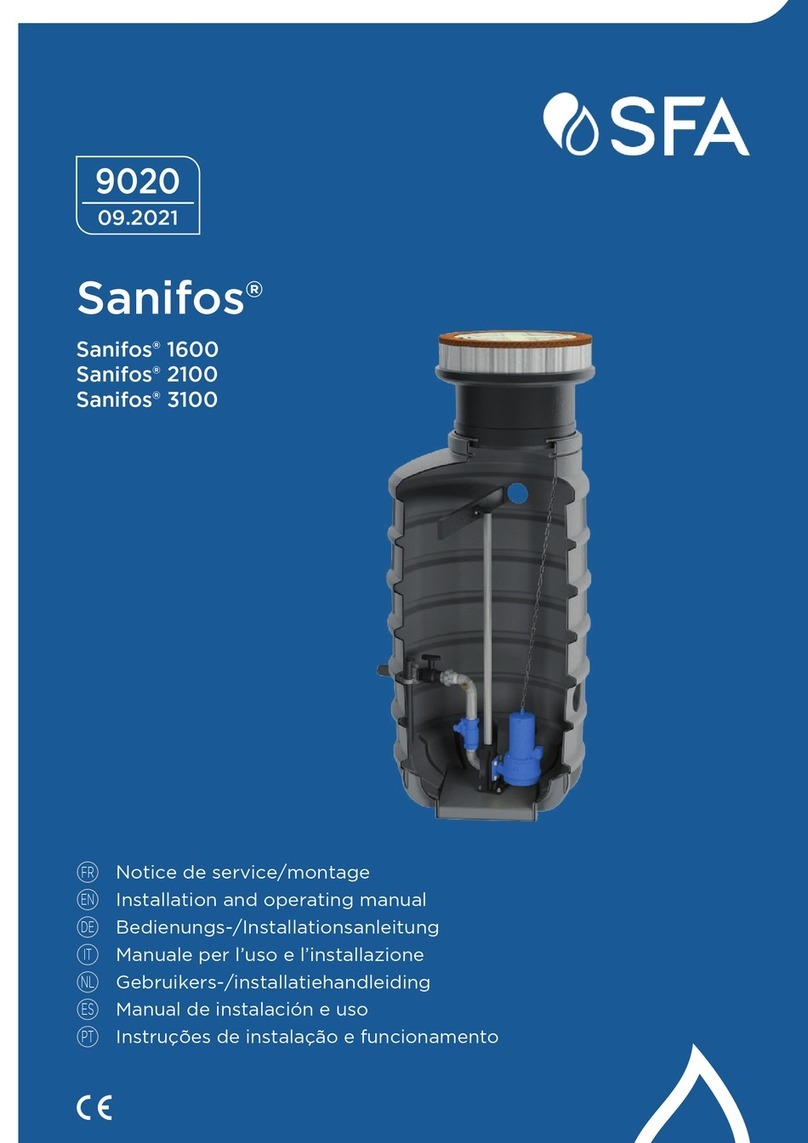 SFA SANIFOS 1600 Installation and operating manual