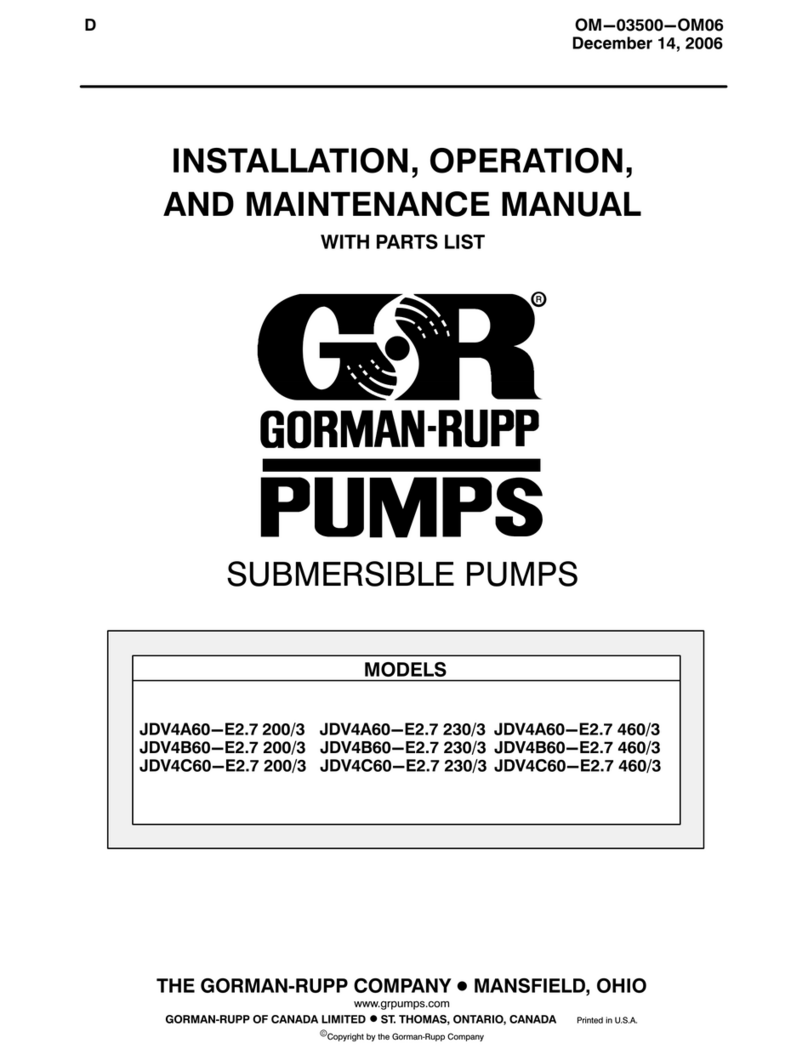 GORMAN-RUPP PUMPS JDV4A60-E2.7 200/3 Installation, operation and maintenance manual GORMAN-RUPP PUMPS JDV4A60-E2.7 200/3 Installation, operation and maintenance manual