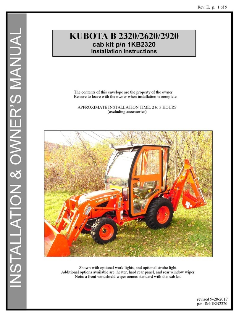 Kubota B2320 Installation & owner's manual