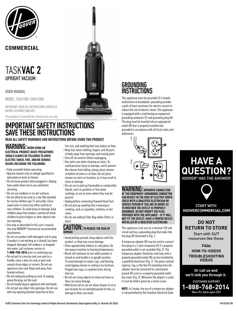 Hoover TASKVAC 2 User manual