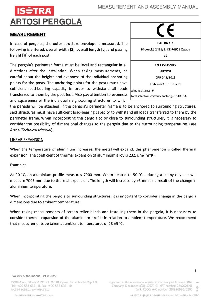 Isotra ARTOSI MEASUREMENT AND ASSEMBLY MANUAL