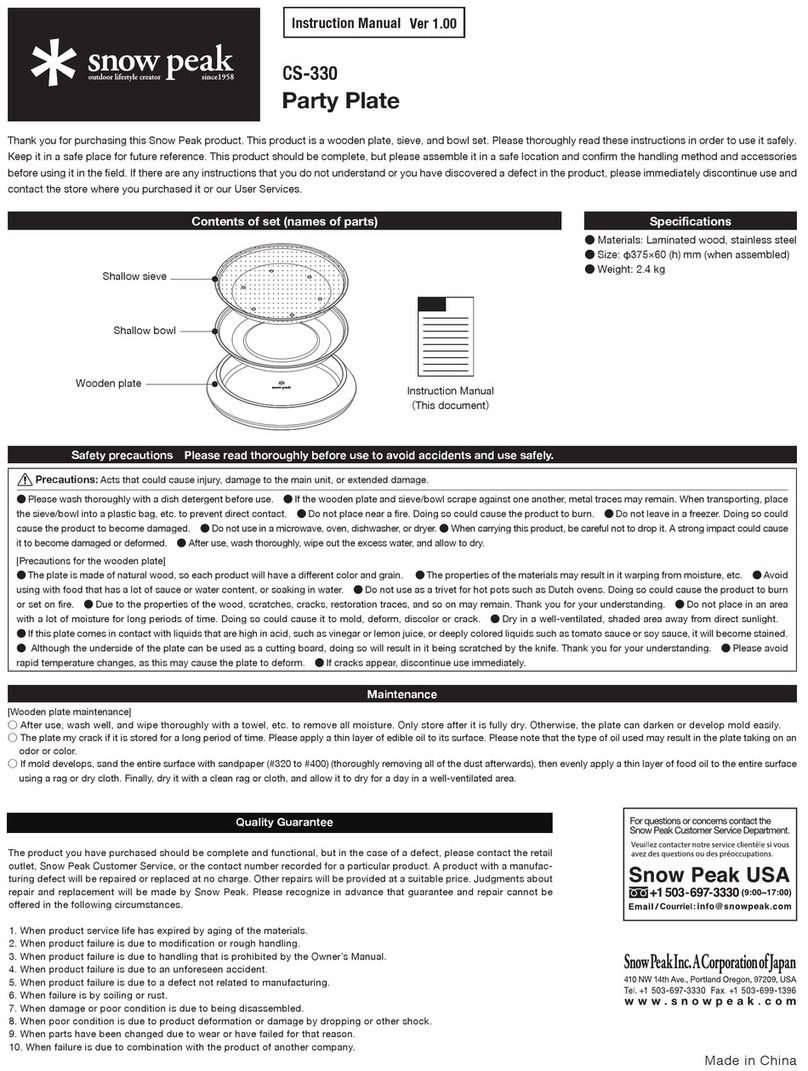 Snow Peak CS-330 instruction manual