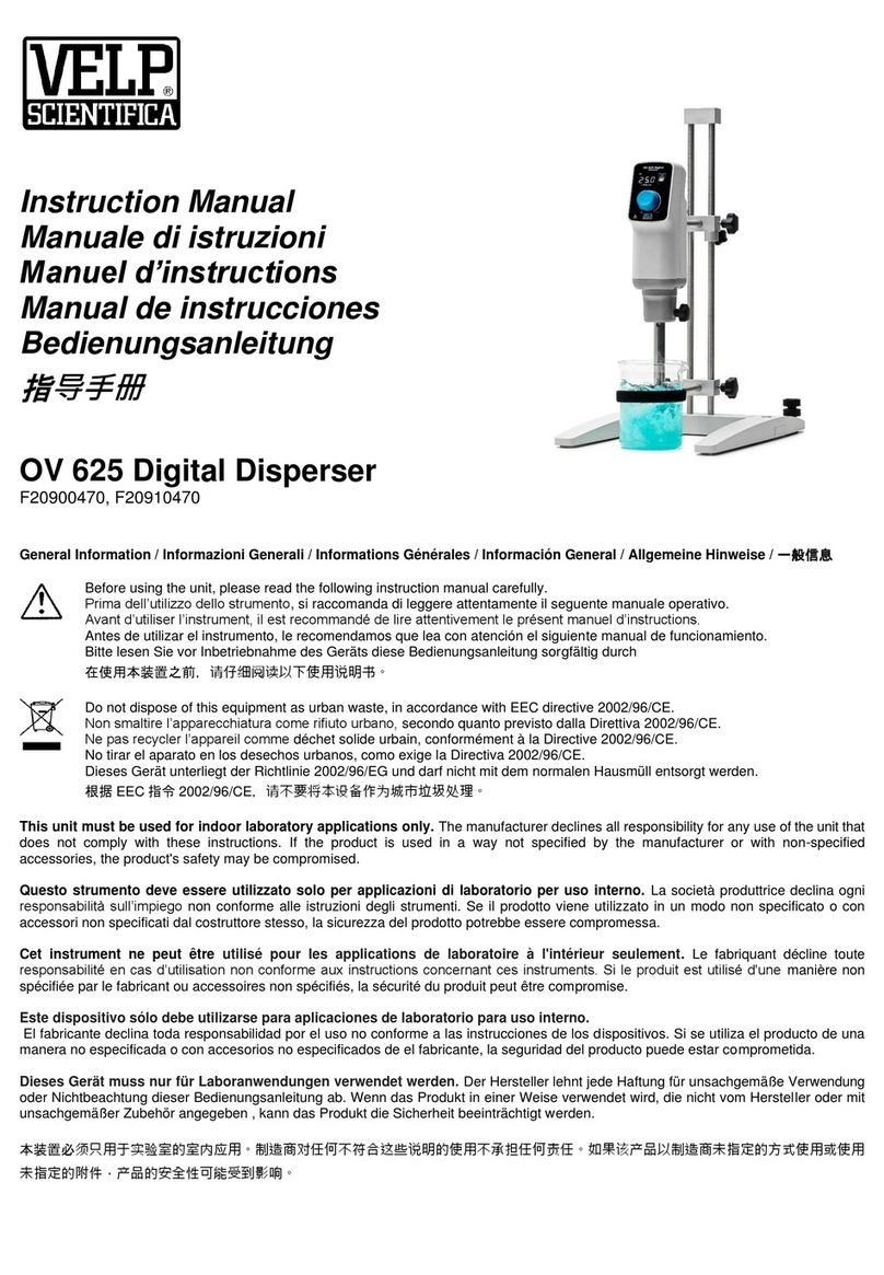 Velp Scientifica OV 625 instruction manual