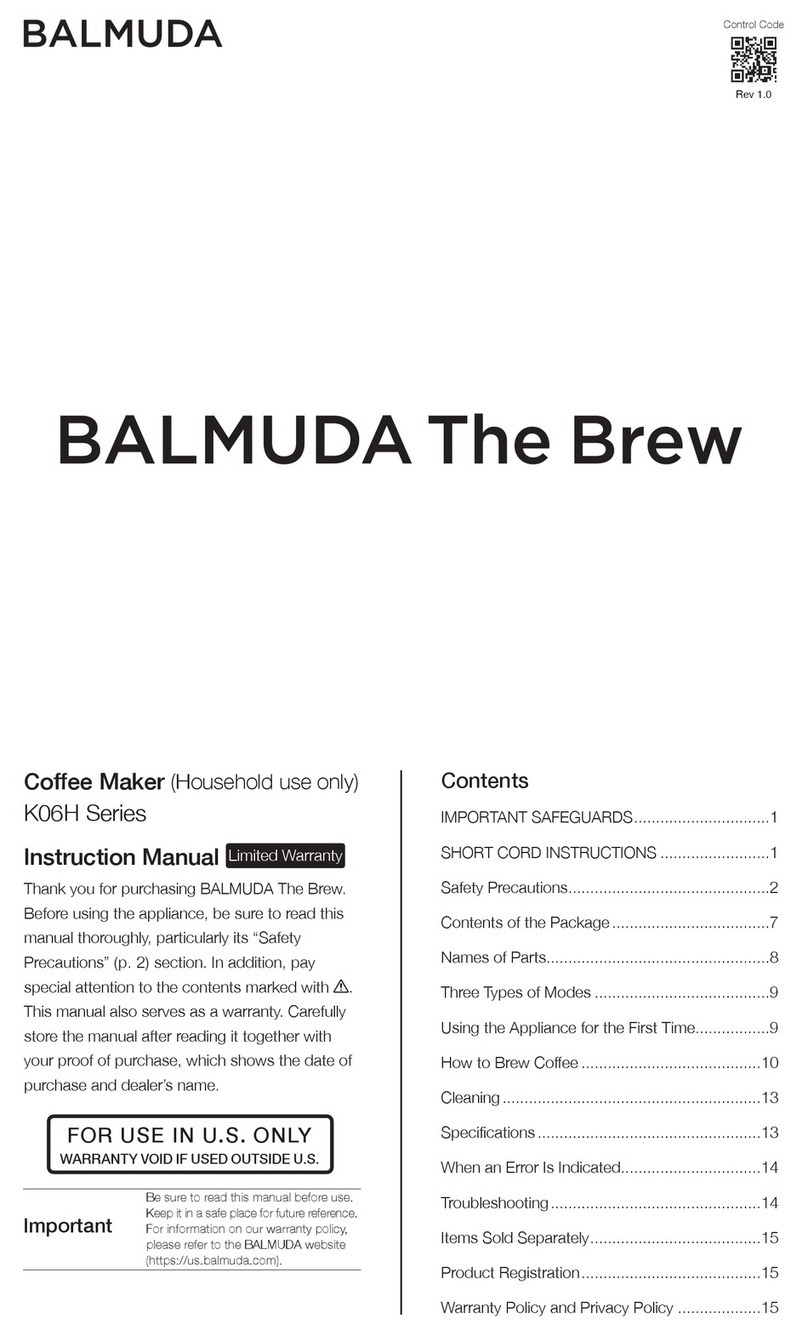 BALMUDA The Brew K06H Series instruction manual