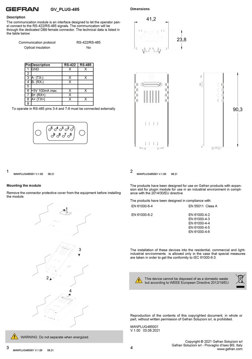 gefran GV_PLUG-485 manual