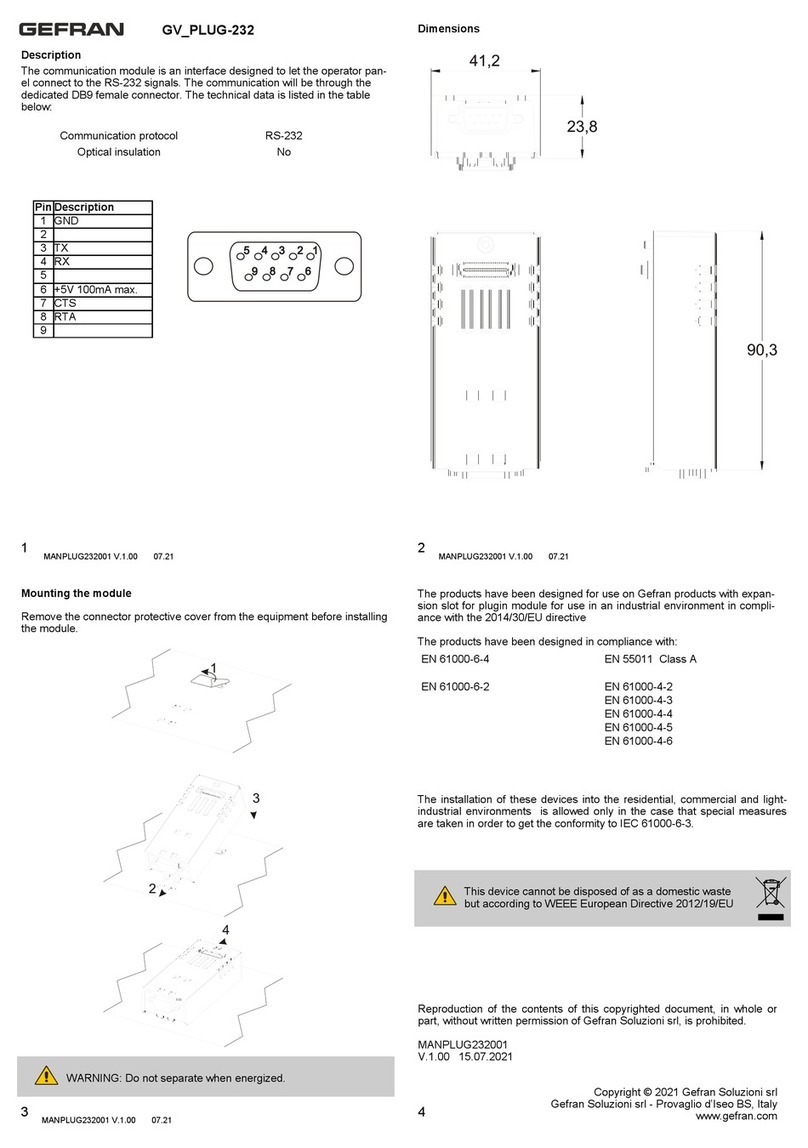 gefran GV-PLUG-232 manual