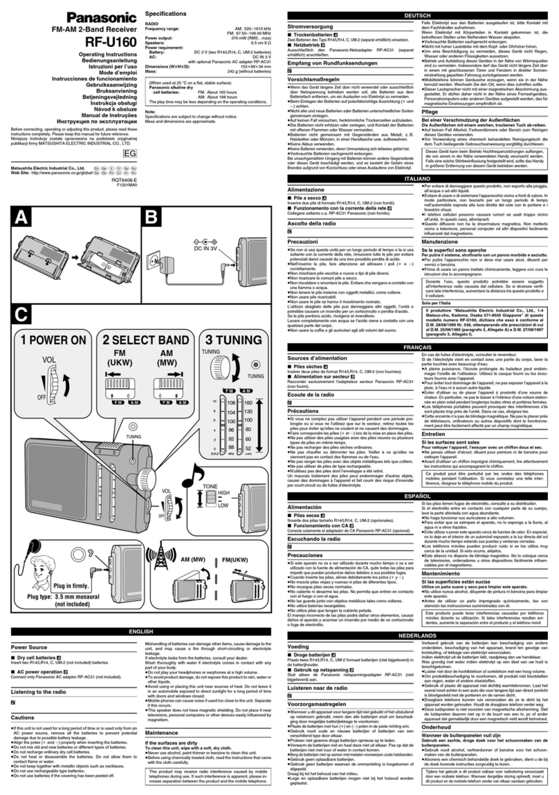 Panasonic RF-U160 User manual