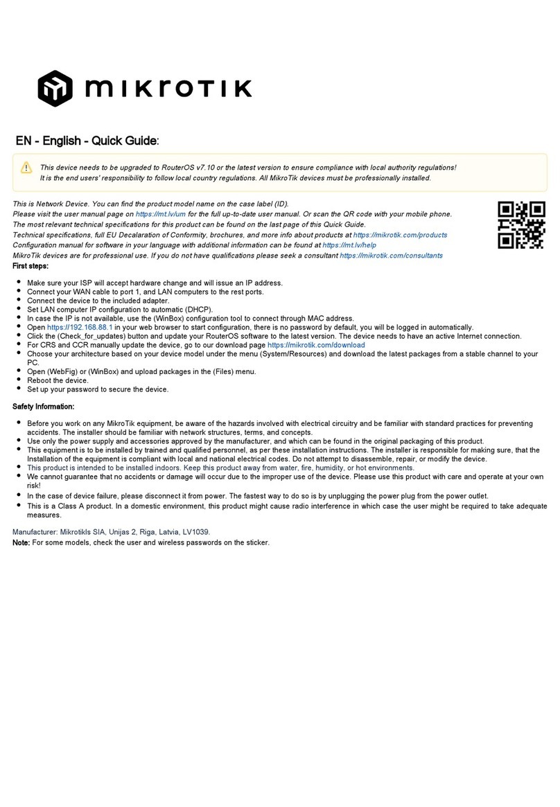 MikroTik RB750UPr2 User manual MikroTik RB750UPr2 User manual