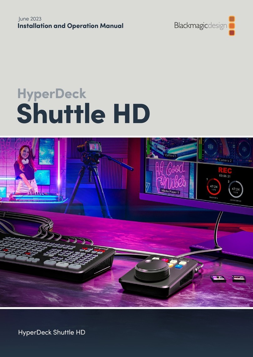 Blackmagicdesign HyperDeck Shuttle HD User manual