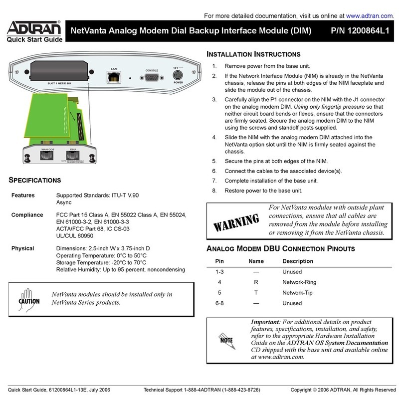 ADTRAN 1200864L1 quick start guide