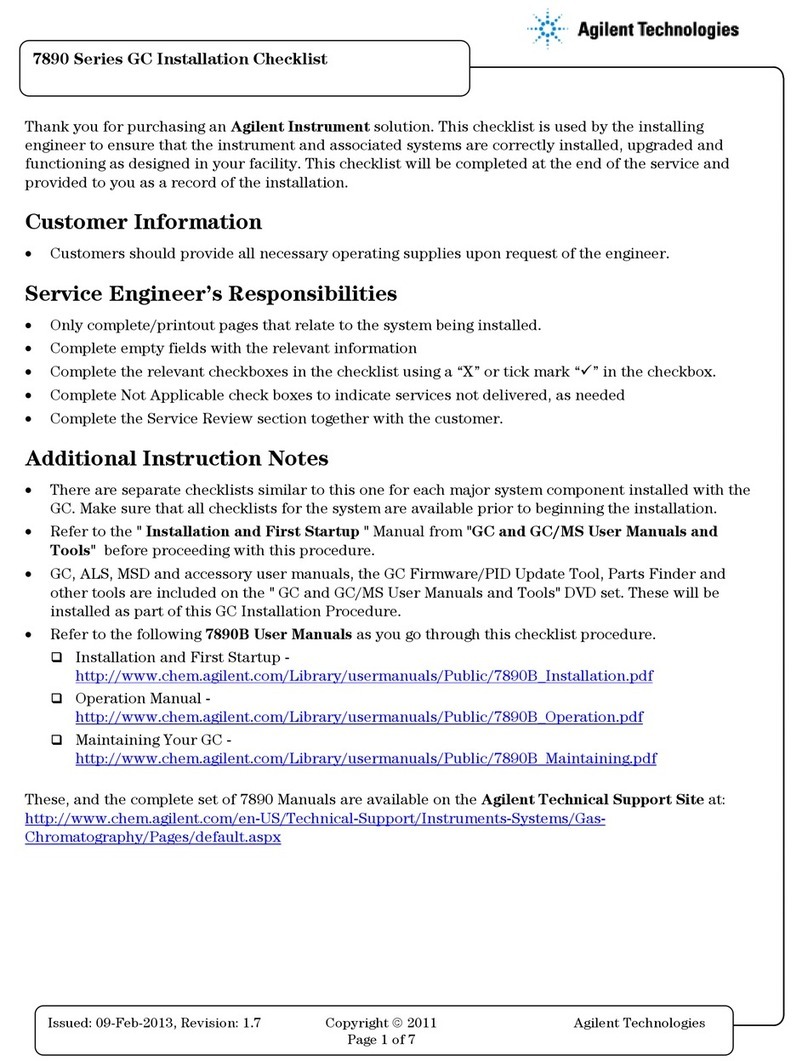 Agilent Technologies 7890 Series User manual