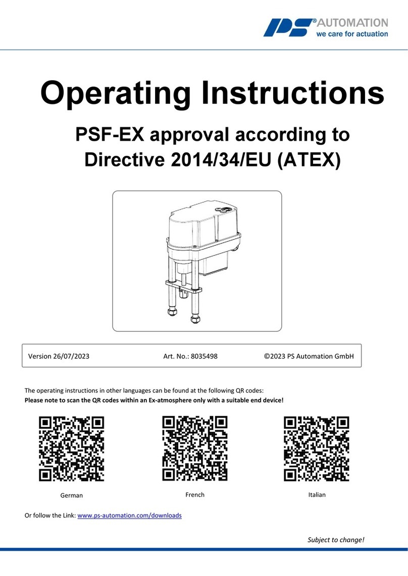 PS Automation PSF-EX operating instructions