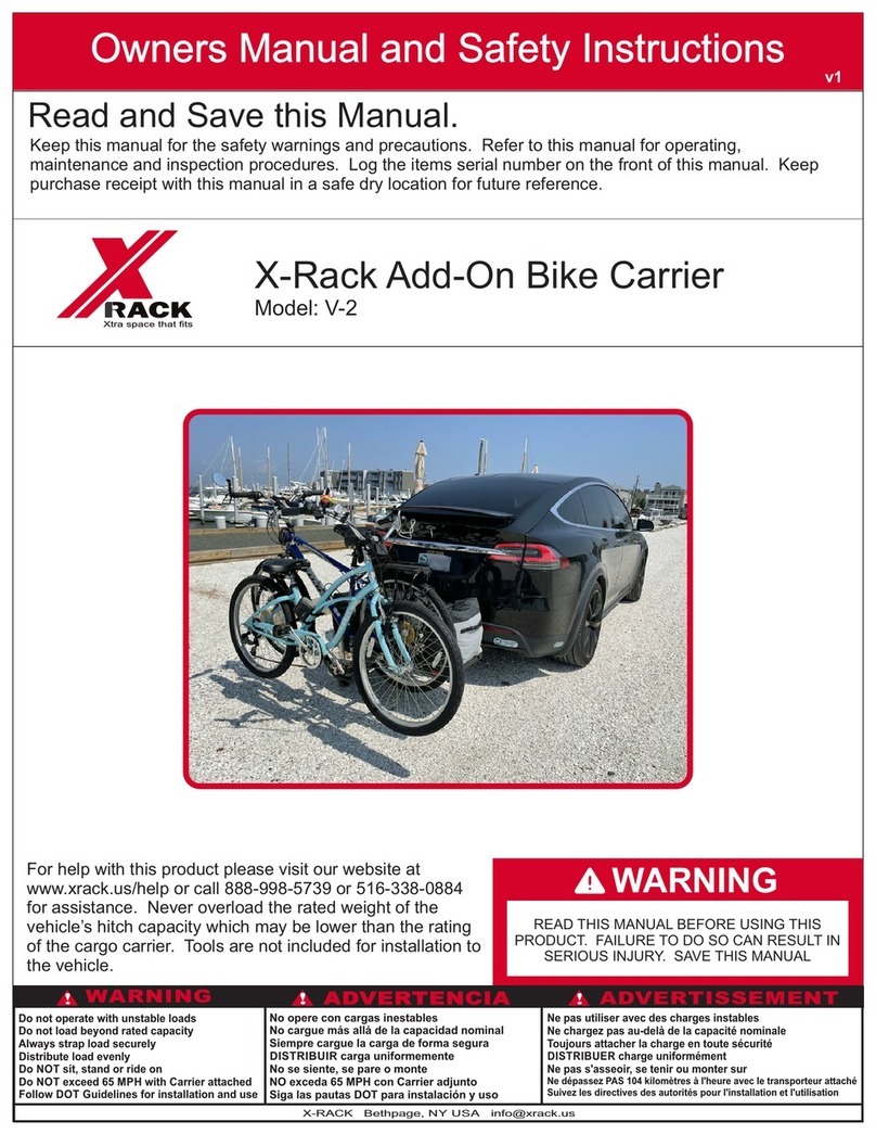 XRACK V-2 Owner's manual and safety instructions