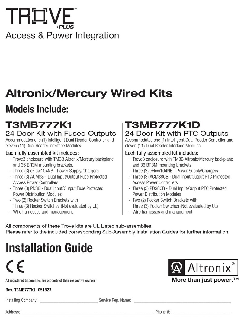 Altronix TROVE PLUS T3MB777K1 User manual