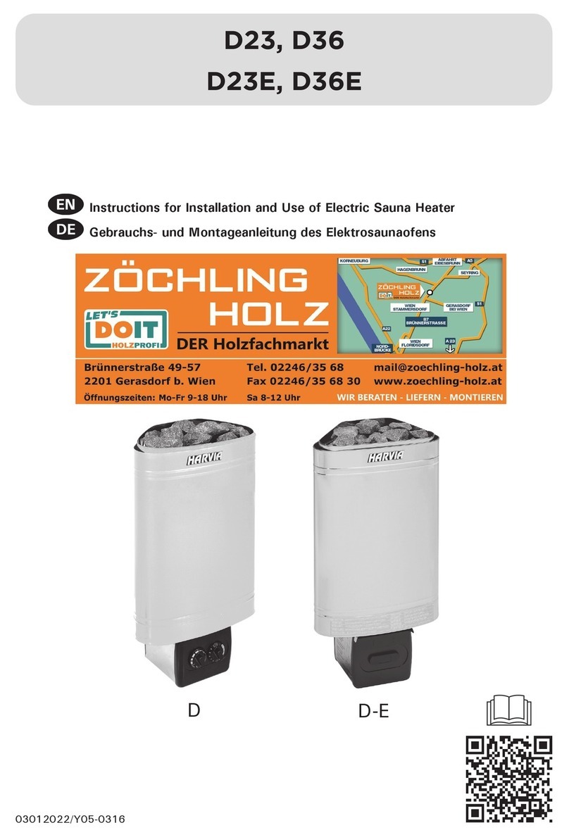 Harvia D23E Instructions for installation and use Harvia D23E Instructions for installation and use