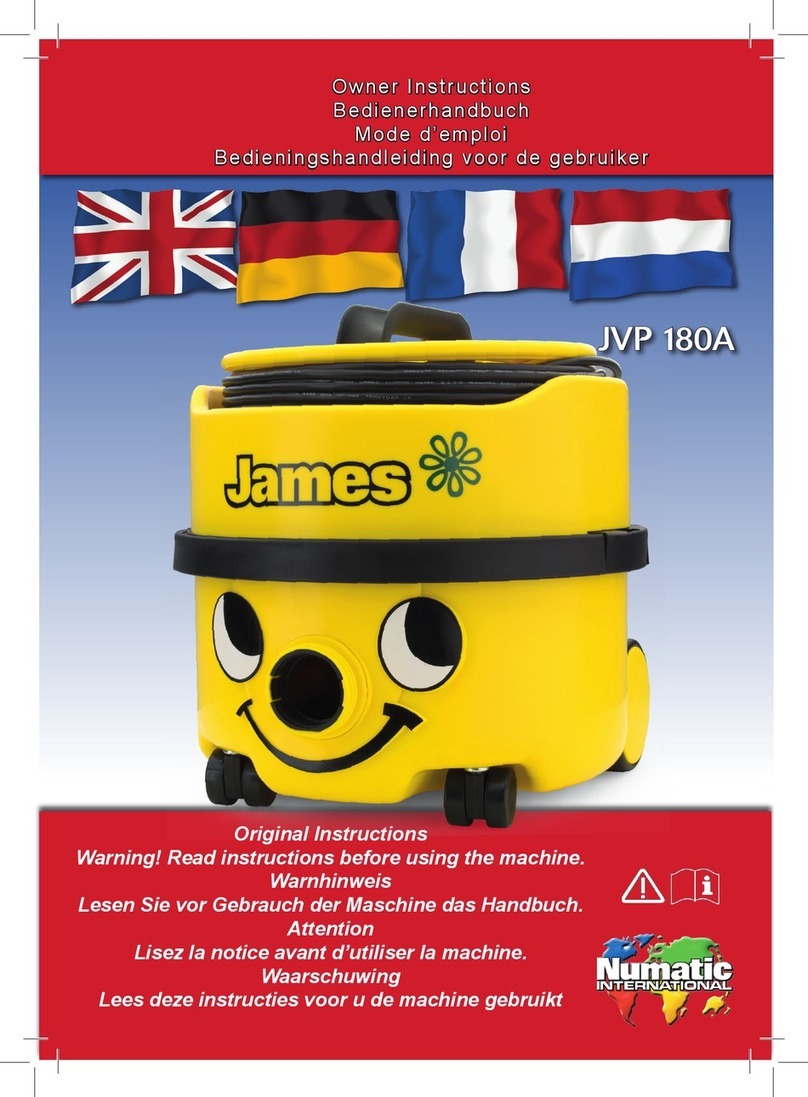 Numatic JVP 180A Owner's instructions