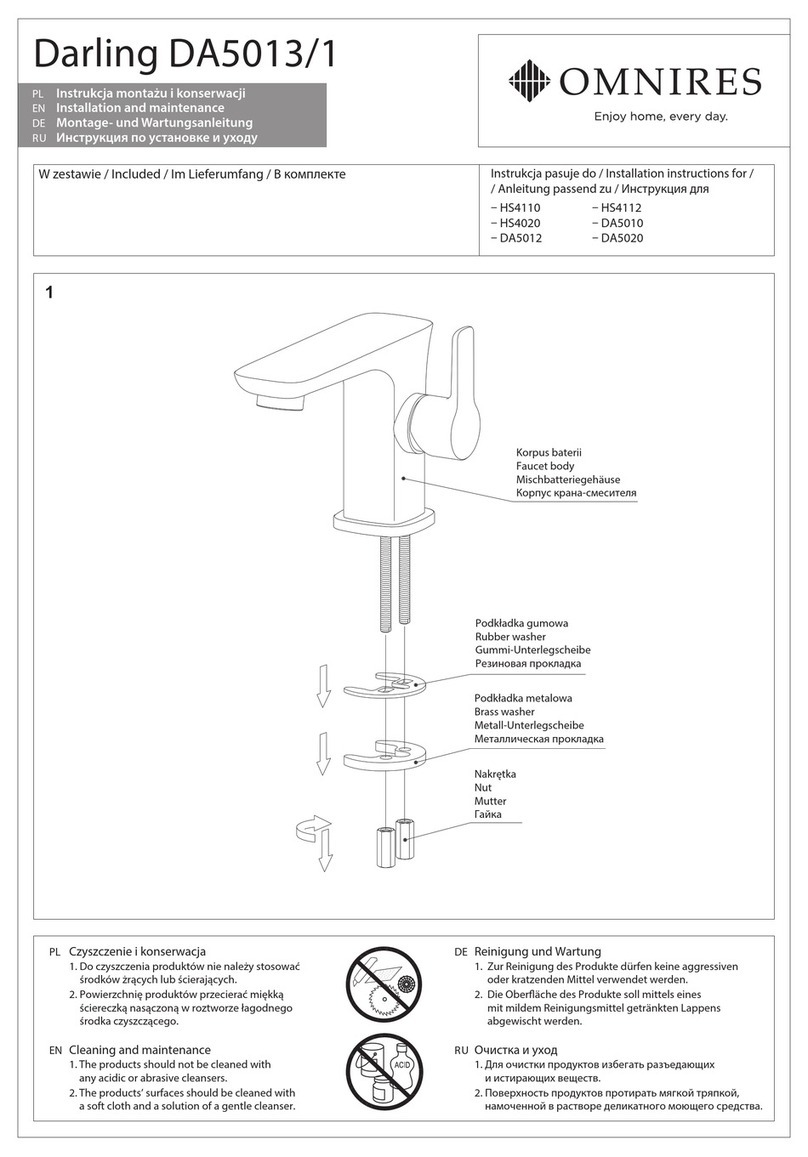 Omnires Darling DA5013/1 Installation and Maintenance