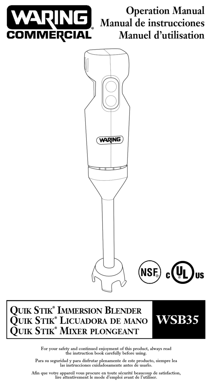 Waring WSB35 Operation manual