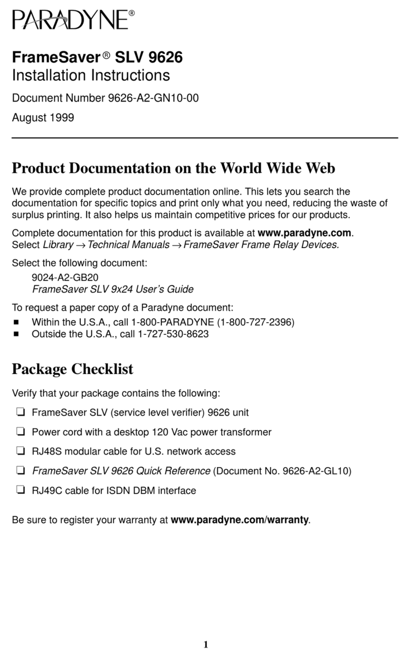 Paradyne FrameSaver SLV 9626 User manual